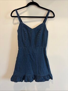 Old Navy Dark Blue Smocked Denim Sundress